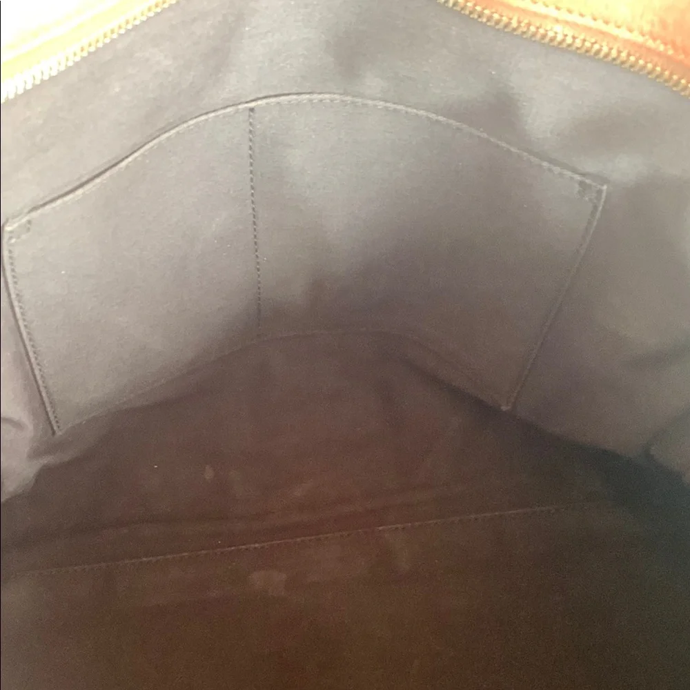 Yves Saint Laurent- Authentic 🍀 Brown Leather Satchel with Gold Y Hardware - Picture 10 of 12